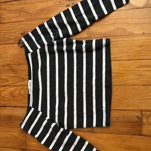 Forever 21 Off the Shoulder Striped Crop Top